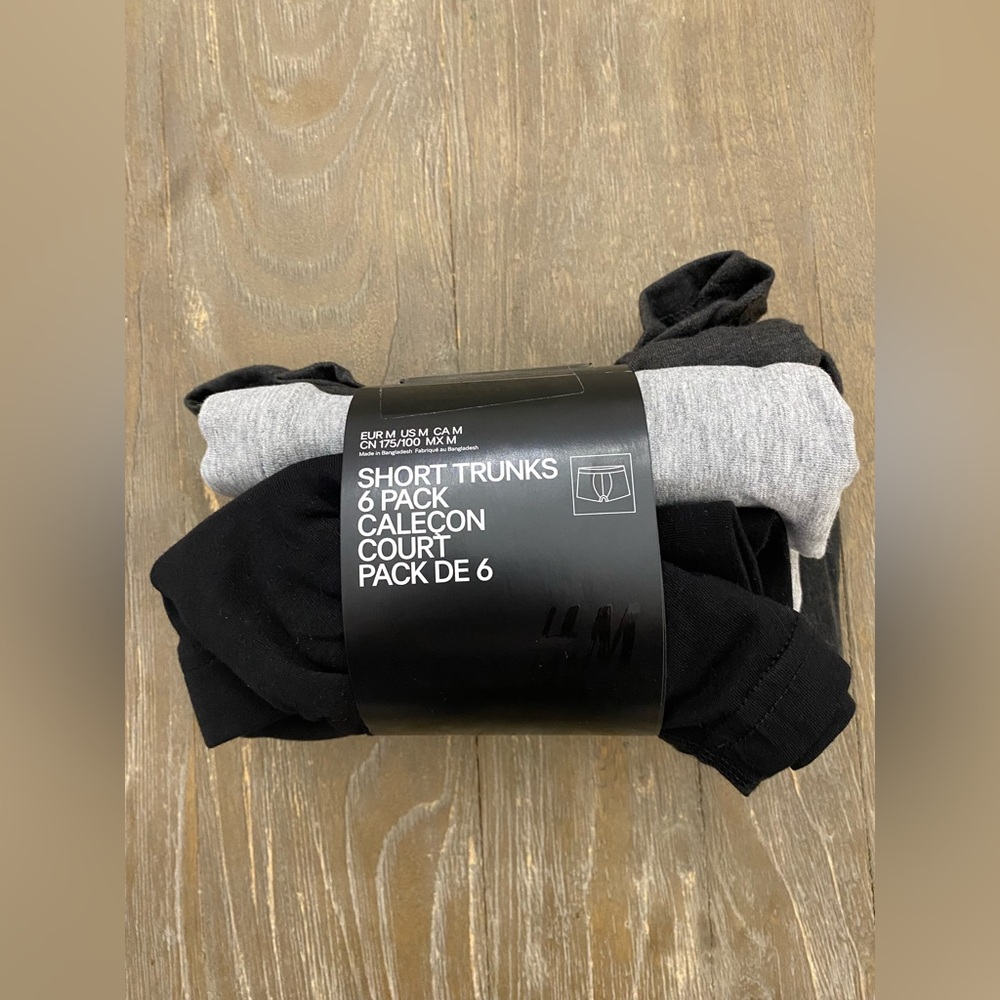 Men’s 6-pack H&M “Short Trunks” Boxer Shorts Size Medium NWT